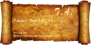 Tausz Adrián névjegykártya
